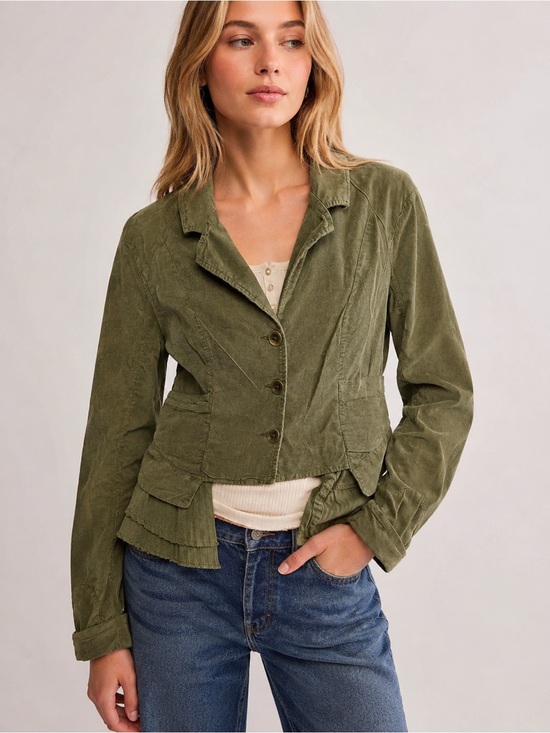 Free People Jackets & Blazers - Free People Army Green Corduroy Heritage Jacket with Vest Size M-like new